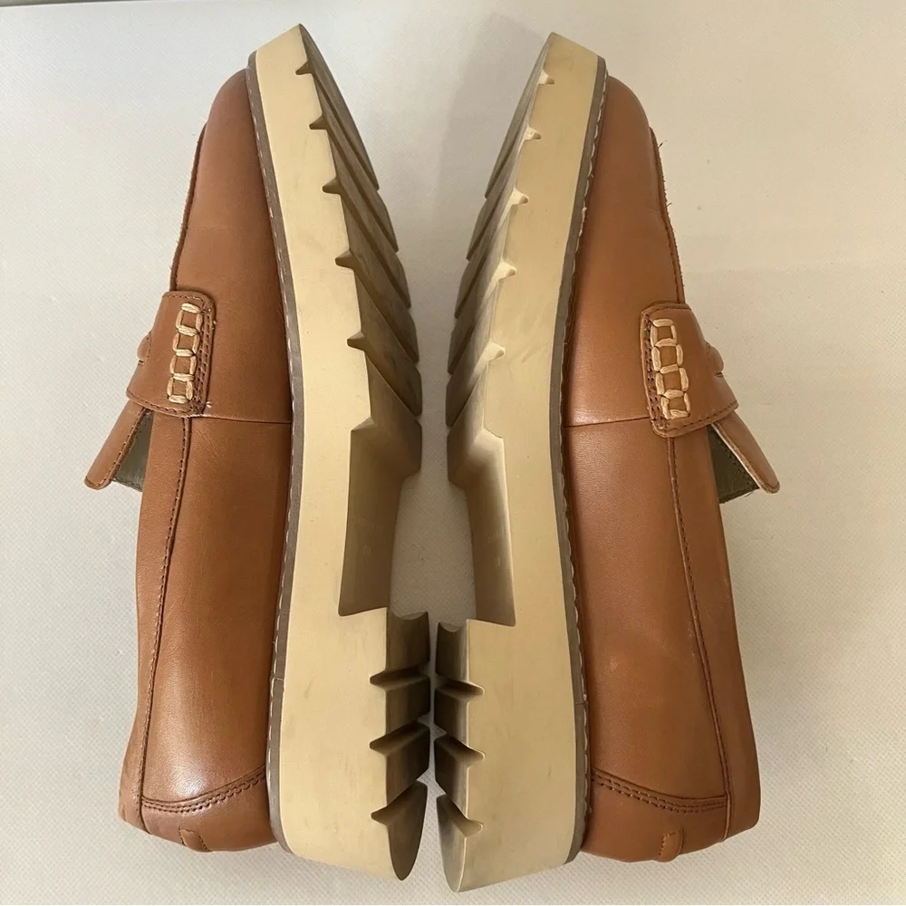 Sanctuary Westside Loafers Brown Leather Chunky Sole